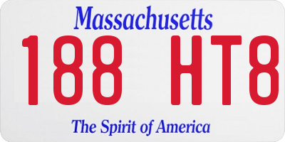MA license plate 188HT8