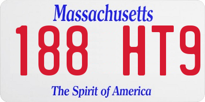 MA license plate 188HT9