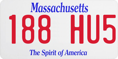 MA license plate 188HU5