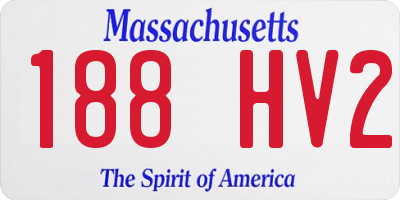 MA license plate 188HV2
