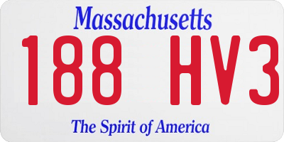 MA license plate 188HV3