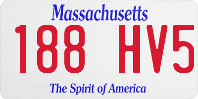 MA license plate 188HV5