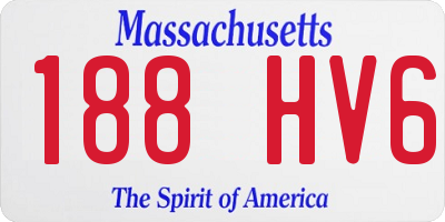 MA license plate 188HV6