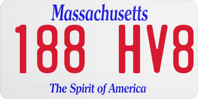 MA license plate 188HV8