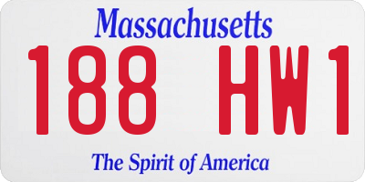 MA license plate 188HW1