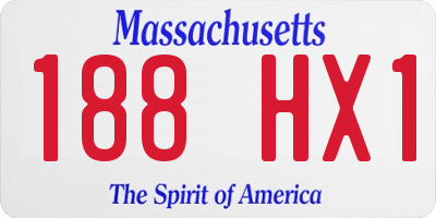 MA license plate 188HX1