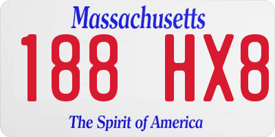 MA license plate 188HX8