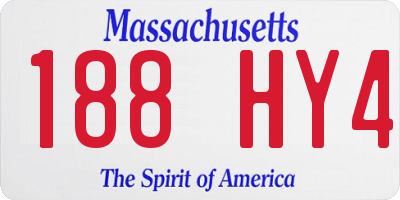 MA license plate 188HY4