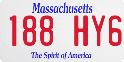 MA license plate 188HY6