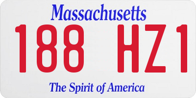 MA license plate 188HZ1