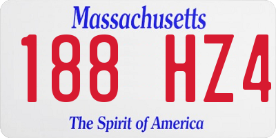 MA license plate 188HZ4