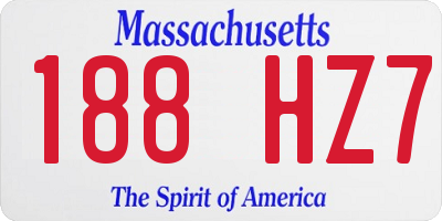 MA license plate 188HZ7
