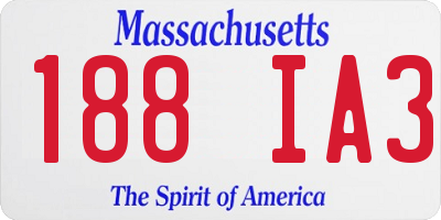 MA license plate 188IA3