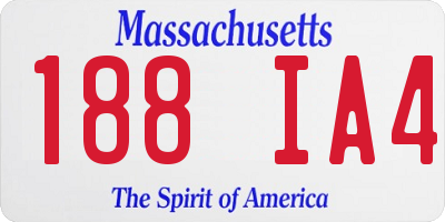 MA license plate 188IA4