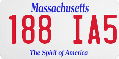 MA license plate 188IA5
