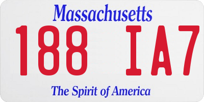 MA license plate 188IA7