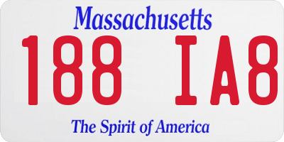 MA license plate 188IA8