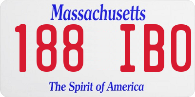 MA license plate 188IB0
