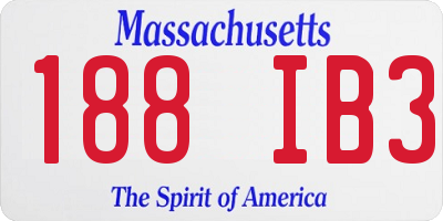 MA license plate 188IB3