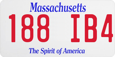 MA license plate 188IB4