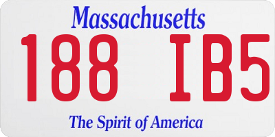 MA license plate 188IB5