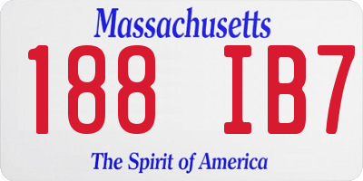 MA license plate 188IB7