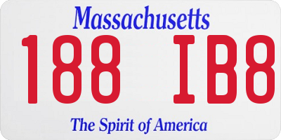 MA license plate 188IB8