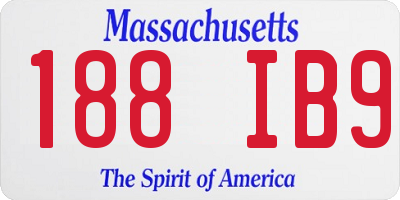 MA license plate 188IB9