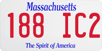 MA license plate 188IC2