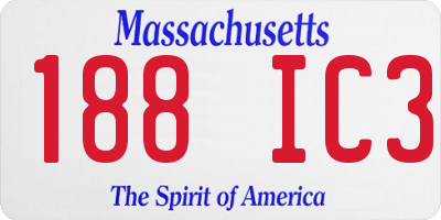 MA license plate 188IC3