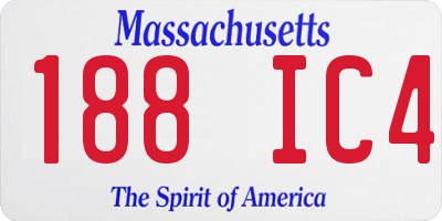 MA license plate 188IC4
