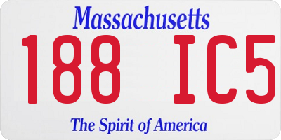 MA license plate 188IC5