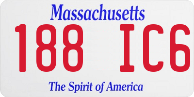 MA license plate 188IC6