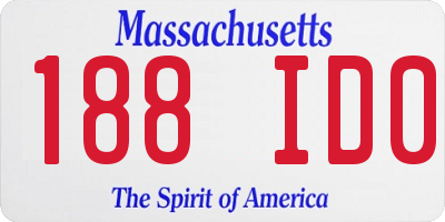 MA license plate 188ID0