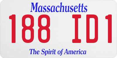 MA license plate 188ID1