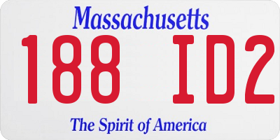 MA license plate 188ID2