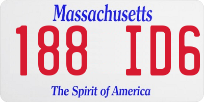 MA license plate 188ID6