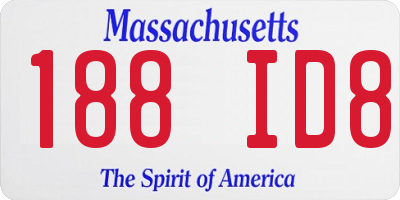 MA license plate 188ID8