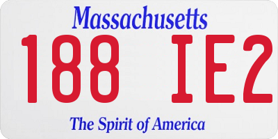 MA license plate 188IE2
