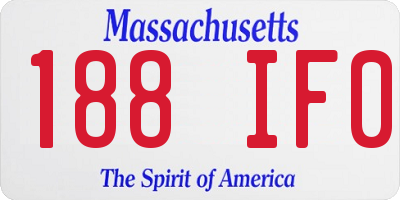 MA license plate 188IF0