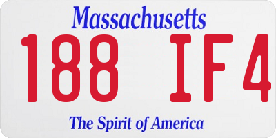 MA license plate 188IF4