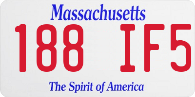 MA license plate 188IF5