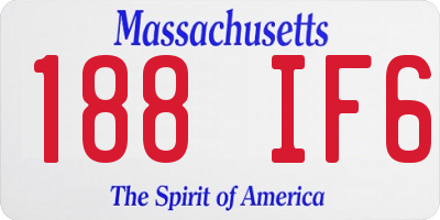 MA license plate 188IF6