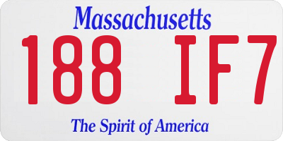 MA license plate 188IF7