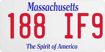 MA license plate 188IF9