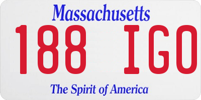 MA license plate 188IG0