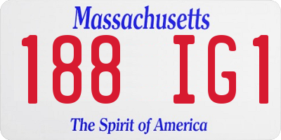 MA license plate 188IG1