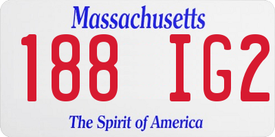MA license plate 188IG2