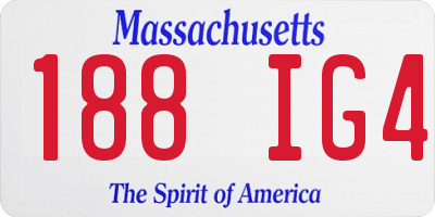 MA license plate 188IG4