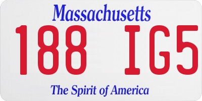 MA license plate 188IG5